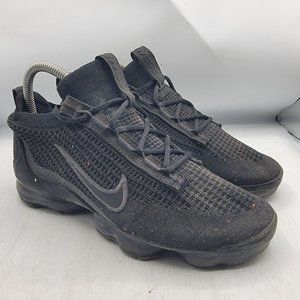 Nike Air Vapormax 2021 Flyknit GS Womens 7 Triple Black Shoes DB1550-001